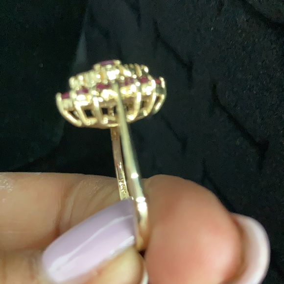 Gorgeous July Birthstone Ring Ruby,Diamonds,14k - Picture 9 of 16